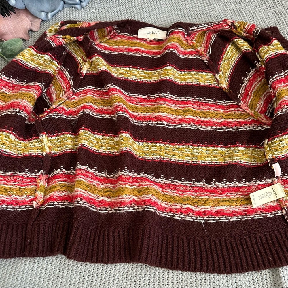 The Great. The Loom Cardigan Sweater Rosehip Medium - Picture 8 of 15